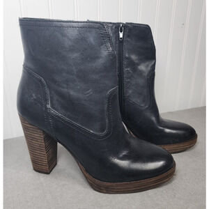 Lucky Brand Womens Boots 8.5 Leather Black‎ Heels Classic Office Date Night